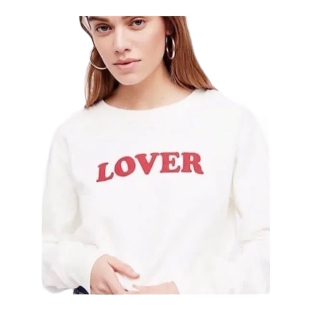 Free People x Daydreamer “Lover” Cotton Crewneck Sweatshirt NWOT - Picture 6 of 6